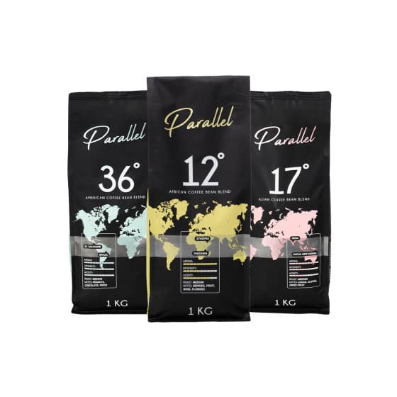 Kahvipapusetti Parallel 12 + Parallel 17 + Parallel 36, 3 x 1 kg – Parallel