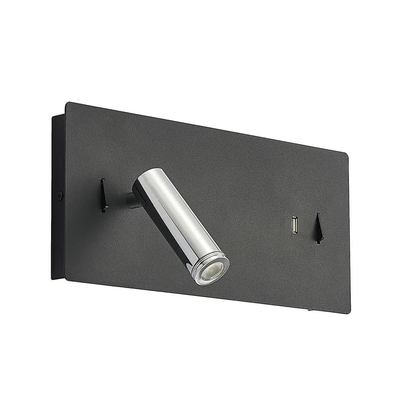Lucande - Kimo LED Square Seinävalaisin USB Black – Lucande