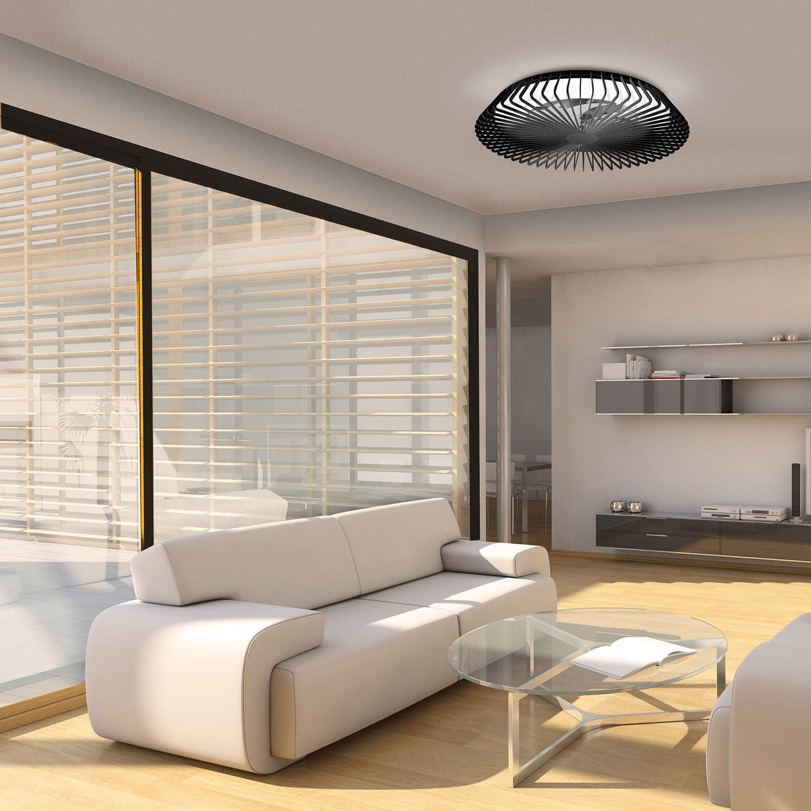 Himalaya-älykäs LED-kattotuuletin, musta, DC-moottori, hiljainen – Mantra Mantra Iluminación - Olohuone - Moderni - Metalli – Mantra Iluminación