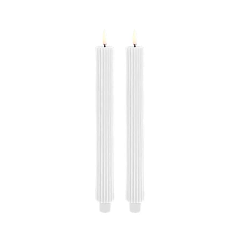 Uyuni Lighting - LED-kynttilä, uurrettu, 2 kpl, 3,2 x 25,5 cm, valkoinen – Uyuni Lighting