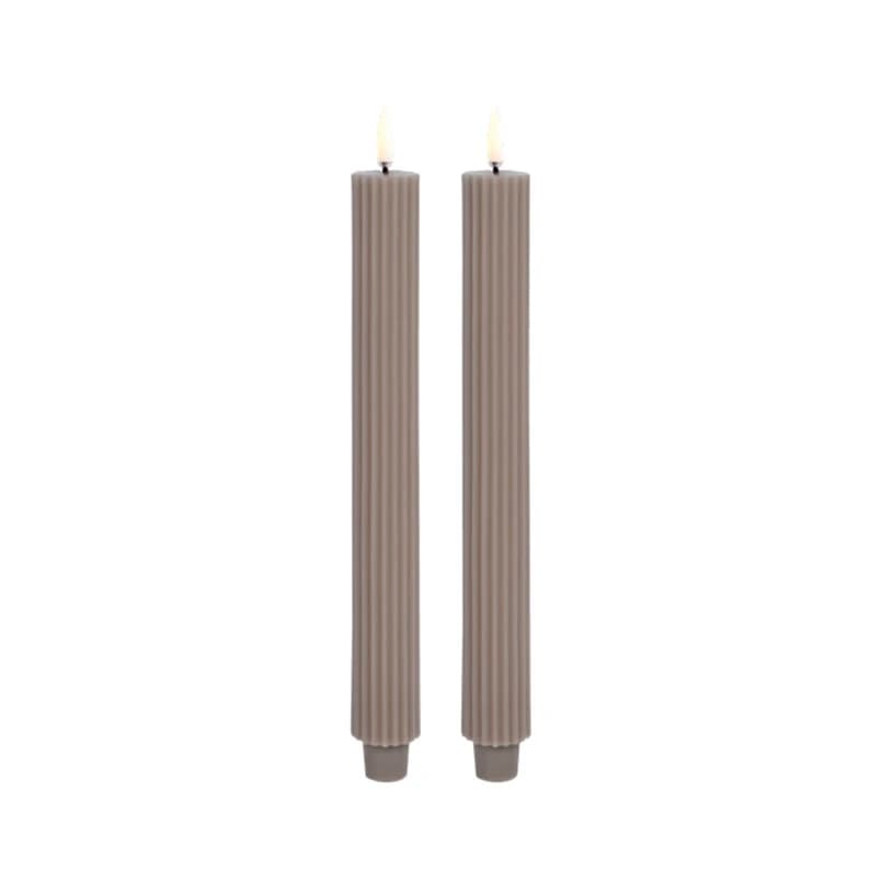 Uyuni Lighting - LED-kynttilä, uurrettu, 2 kpl, 3,2 x 25,5 cm, hiekka – Uyuni Lighting