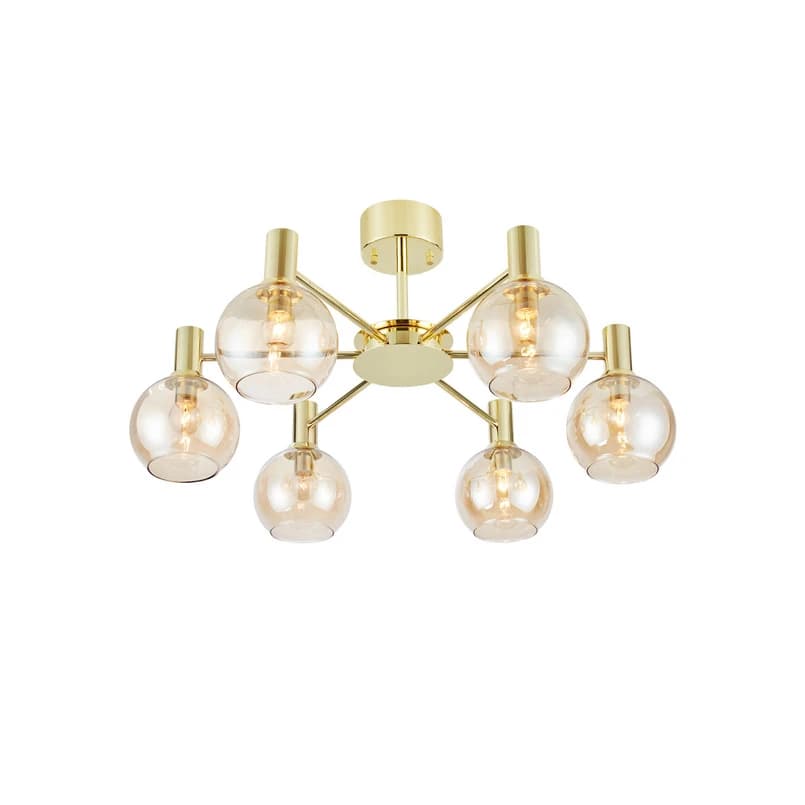 Markslöjd - Ambra kattovalaisin, messinki/amber, lasi, Ø 75 cm – Markslöjd