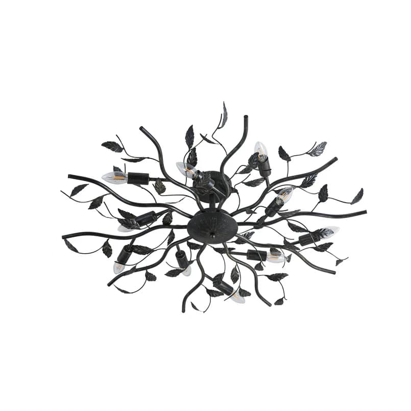 Lindby - Yos kattovalaisin, 10-lamppuinen, 95 cm, musta-kultainen, E14 – Lindby