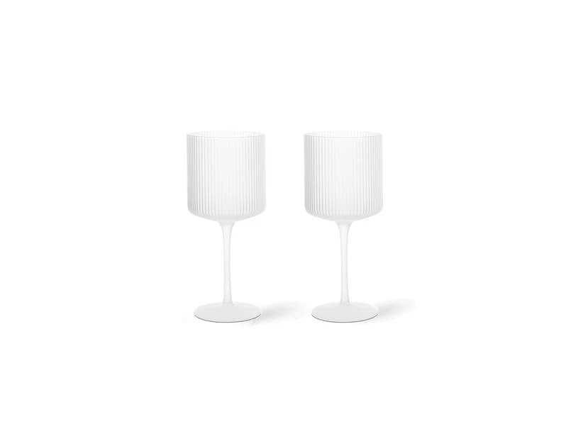 ferm LIVING - Ripple Punainen Wine Glasses Set of 2 Frosted – ferm LIVING