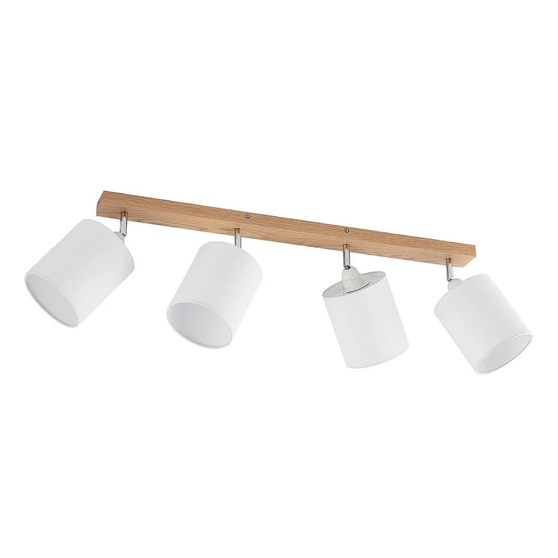 Lindby - kattokohdevalo Imarin, 81 cm, valkoinen, 4-lamppuinen, puu – Lindby