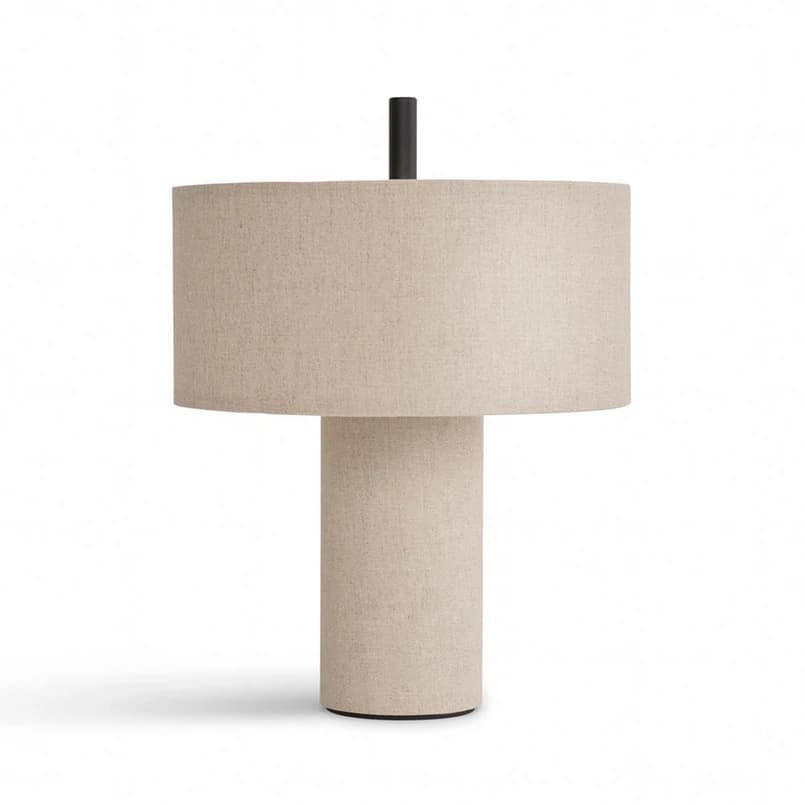 New Works - Margin Portable -pöytävalaisin, beige kangas – New Works