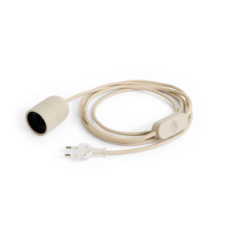 HAY - COMMON E27-pidin, betoninharmaa pistokekaapeli 2,4 m – HAY