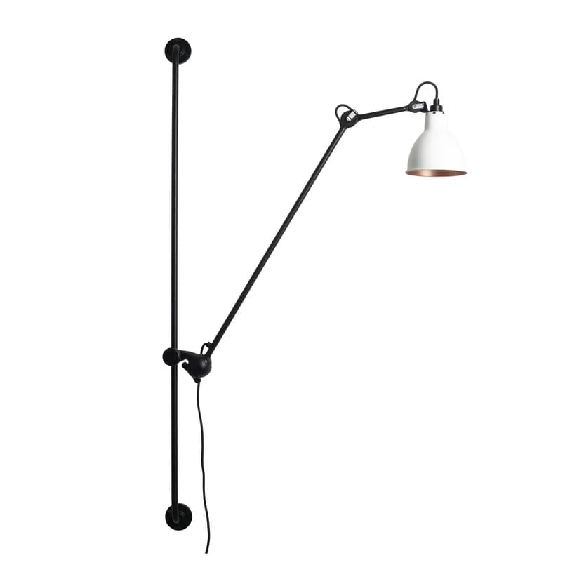Lampe Gras - 214 Round-seinävalaisin, musta/valkoinen/kupari – – Lampe Gras