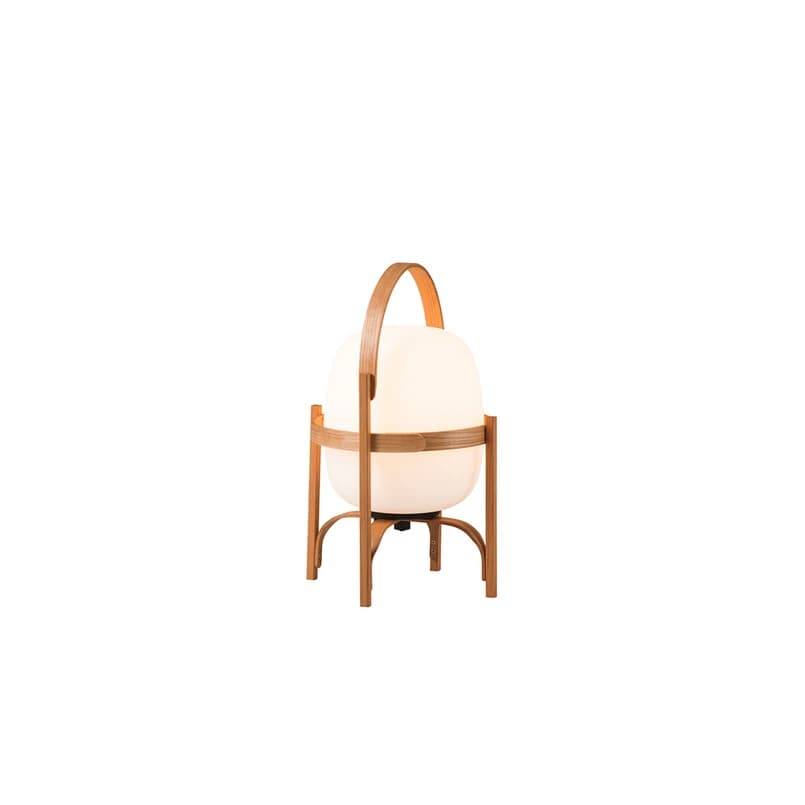 Santa & Cole - Pöytälamppu Cestita Batería Portable, 36 cm, puu – Santa & Cole