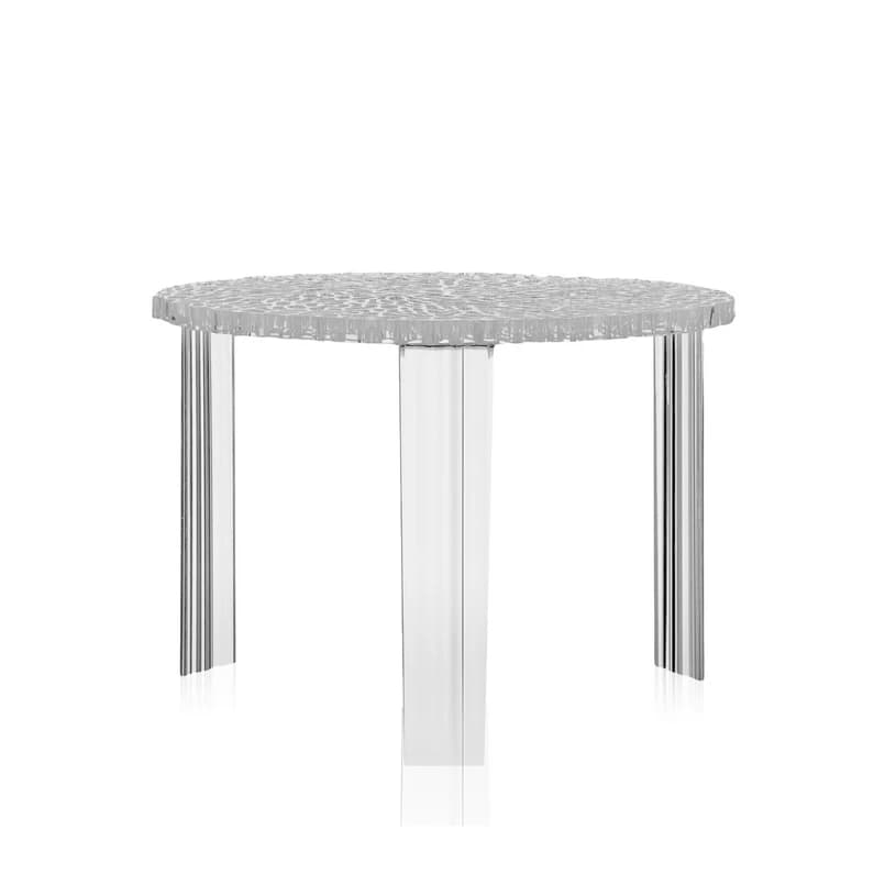 Kartell - T-Table pöytä, korkeus 36 cm, Ø 50 cm, läpinäkyvä – Kartell