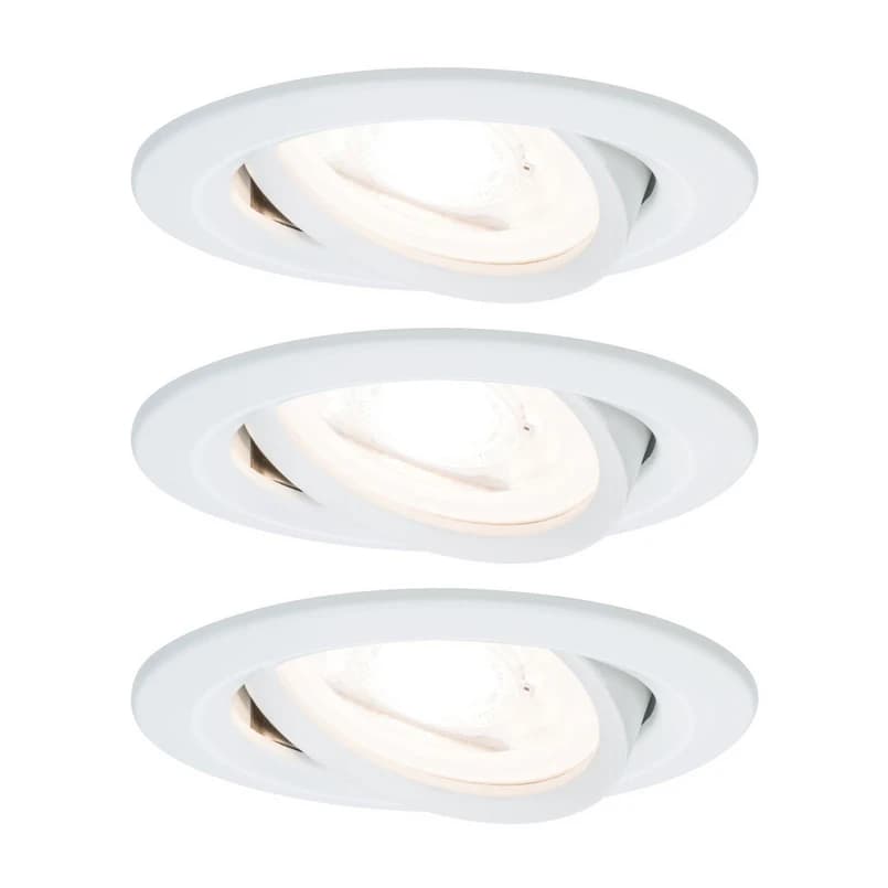 Paulmann - Nova 3-sarjan spotti, pyöreä, kääntyvä/himmennettävä, valkoinen – Paulmann