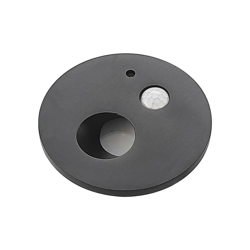 Arcchio - Neru Round LED Upotettu Seinävalaisin w/Sensor Black – Arcchio