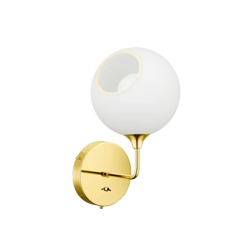DESIGN BY US - Ballroom Short seinälamppu, valkoinen/kultainen, kytkin – DESIGN BY US