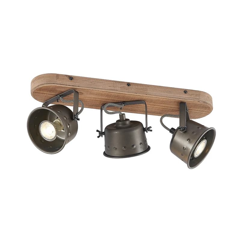 Lindby - Rubinjo 3 Kattovalaisin Wood/Black – Lindby