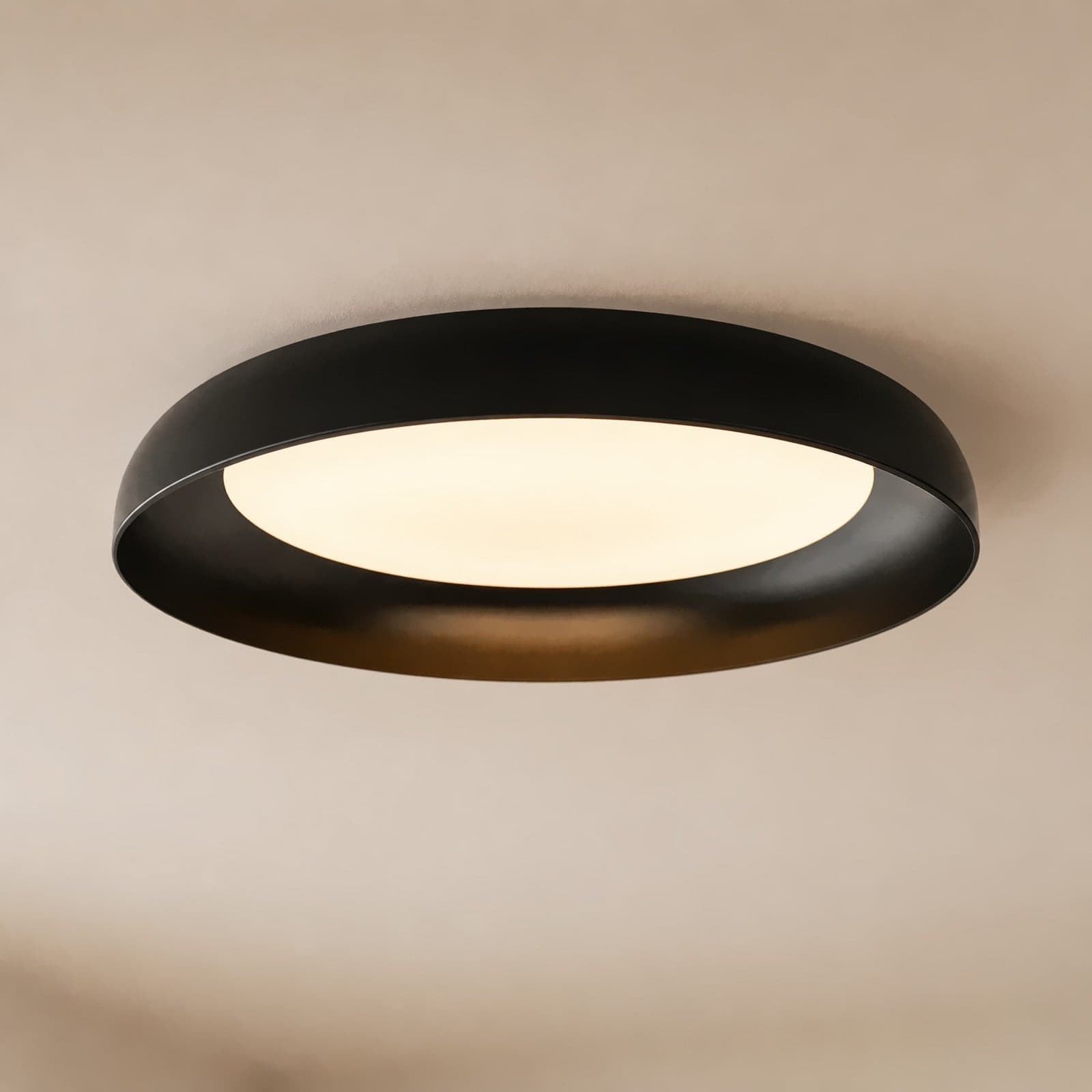 Florie LED-kattovalaisin, metalli, musta, Ø 40 cm – Lindby - Olohuone - Moderni - Muovi - Plafondi – Lindby