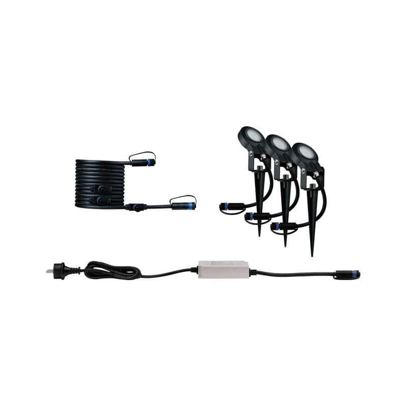 Paulmann - Plug & Shine 3 LED Puutarhavalaisin Sting IP67 Anthracite – Paulmann