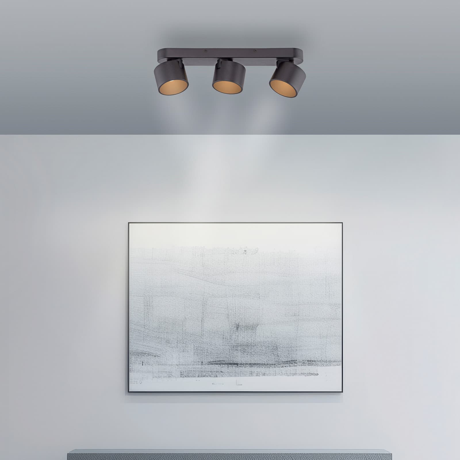 Cup LED-kattospotti, musta, 56 cm, metallia, 3-lamppuinen – PURE - Olohuone - Moderni - Monilamppuinen – Pure