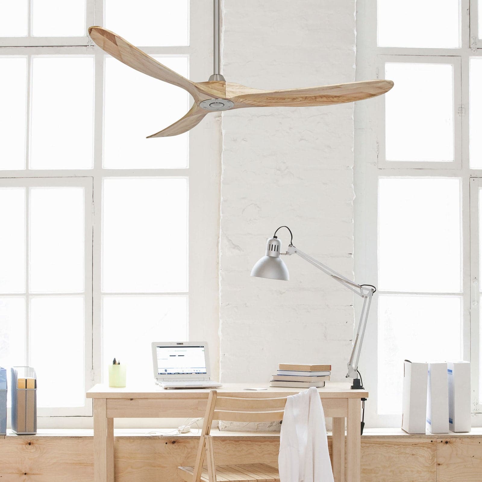 ECO GENUINO kattotuuletin kromi/vaalea puu 152 cm CasaFan - Olohuone - Moderni – CasaFan