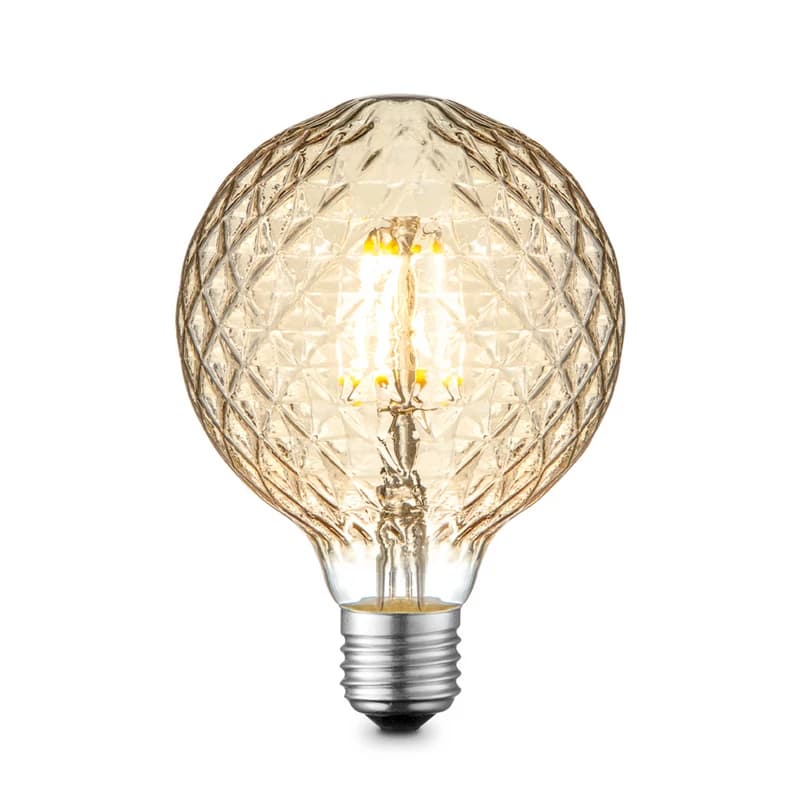 Lucande - Lamppu LED 4W Amber Facet G95 Himmennettävissä E27 – Lucande