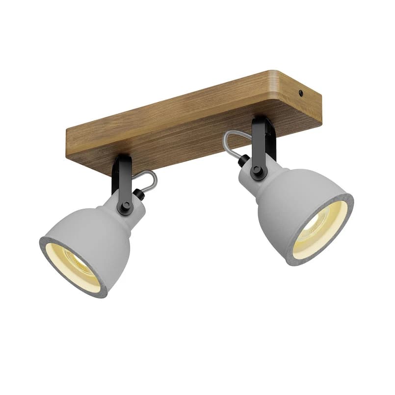 Lindby - Mirka 2 Kattovalaisin Grey/Dark Wood – Lindby