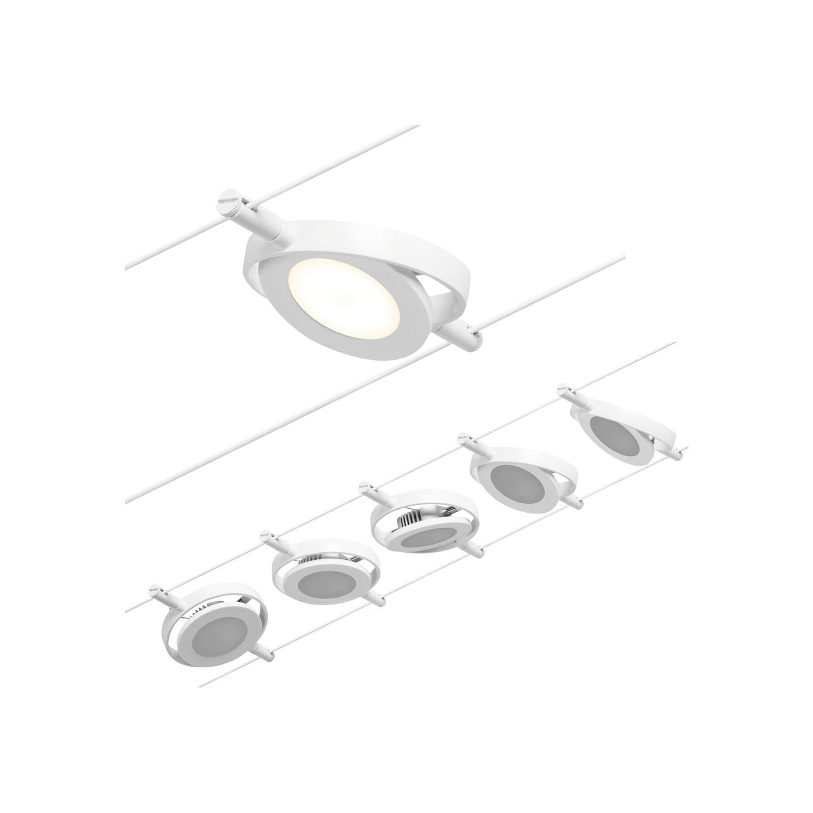 Wire RoundMac LED-vaijerijärjestelmä, valkoinen, 5-lamppuinen – Paulmann - Eteinen / käytävä - Moderni - Metalli - Monilamppuinen – Paulmann
