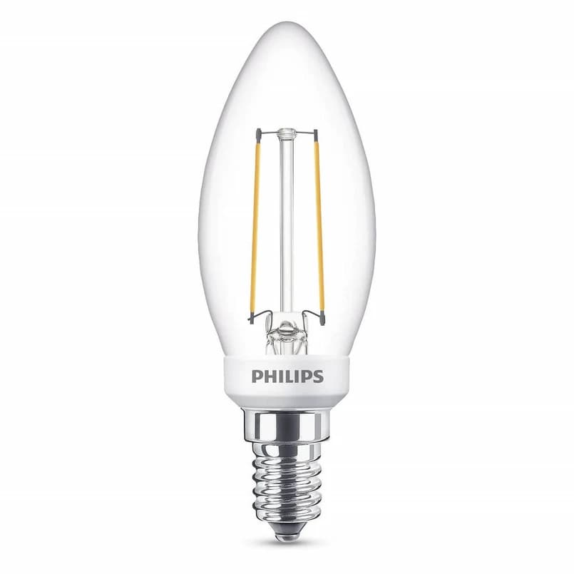 Philips - Lamppu LED 3W Lasi Kynttilä (300lm) Himmennettävissä E14 – Philips