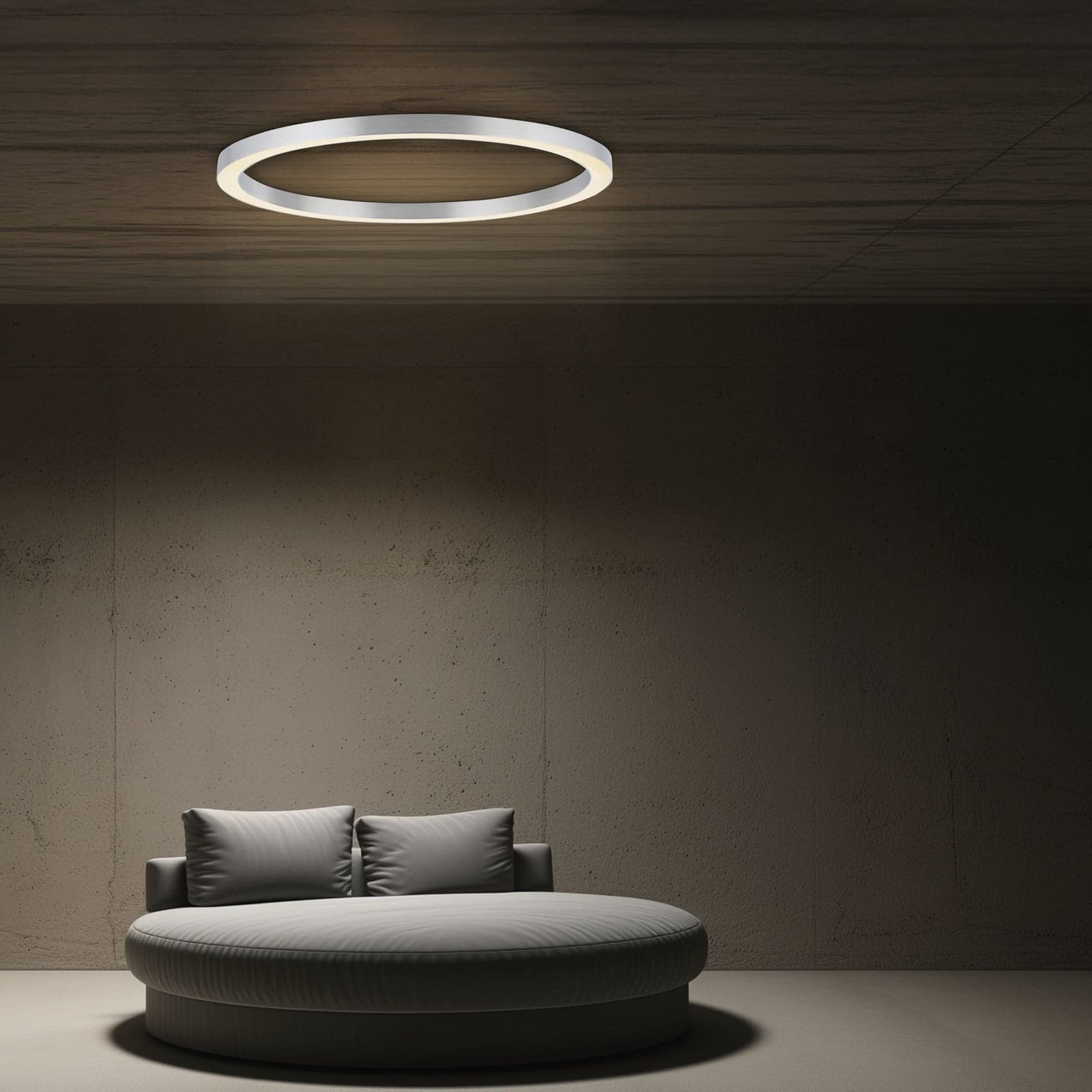 Lines Round LED-kattovalaisin, timantti, Ø 70 cm, CCT – PURE PURE Lines Round - Olohuone - Moderni - Metalli - Pyöreä – Pure
