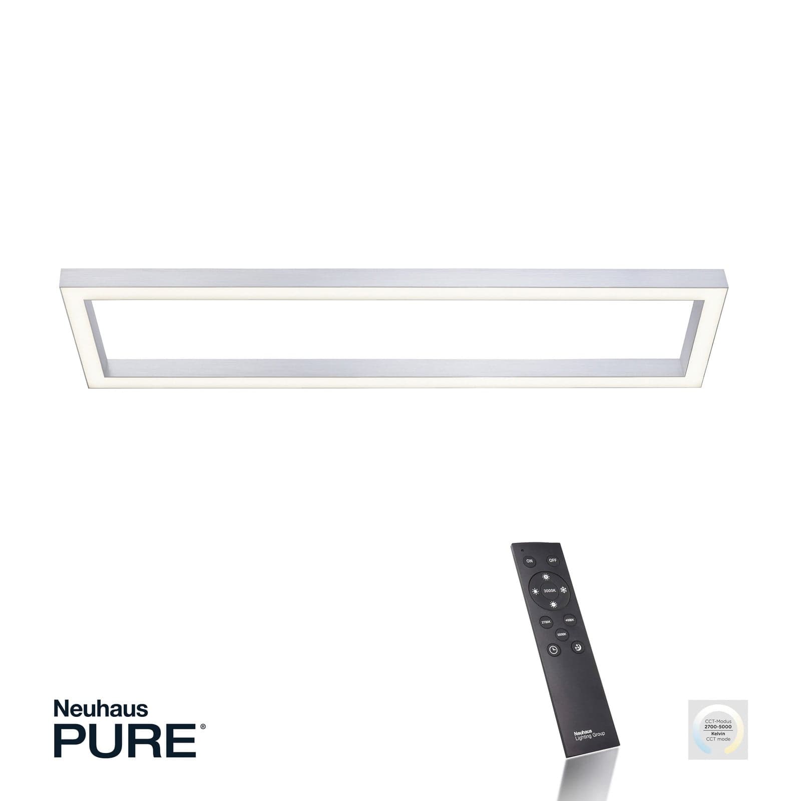 Lines Square LED-kattovalaisin, timantti, 110 cm, CCT – PURE PURE Lines Square - Olohuone - Moderni - Metalli - Kulmikas – Pure