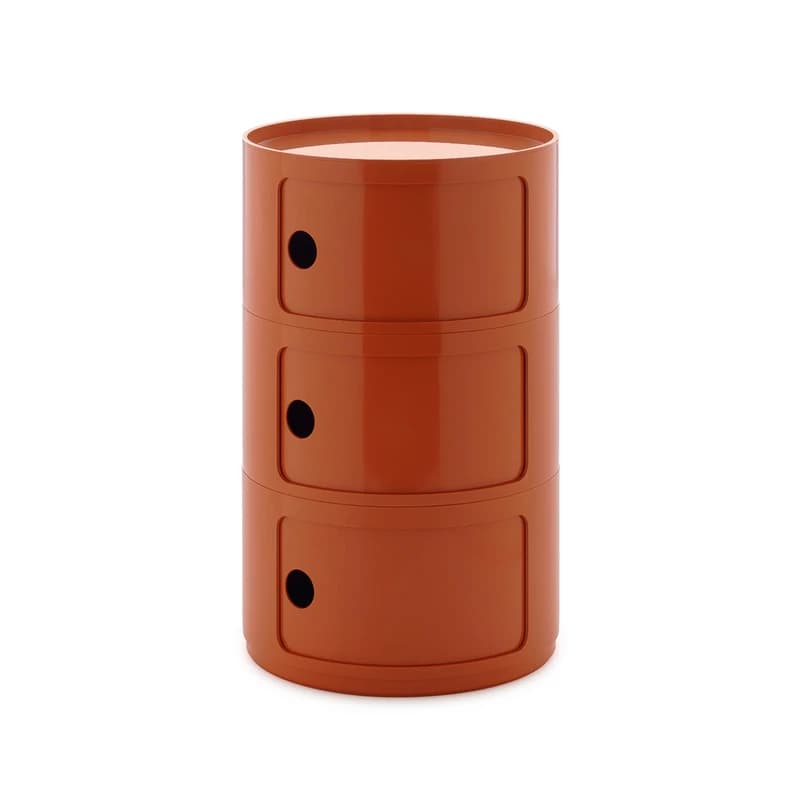 Kartell - Componibili Big Container, oranssi, 3 elementtiä, korkeus 69,5 cm – Kartell