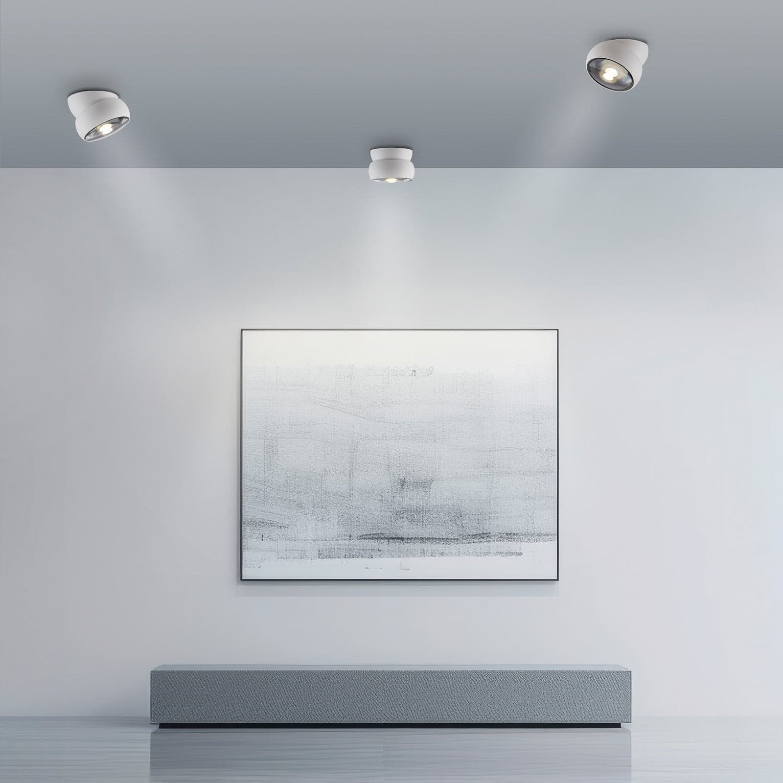 LED-kattospotti PURE Move, valkoinen, halkaisija 12 cm, metalli/lasi - Olohuone - Moderni - Yksilamppuinen – Pure