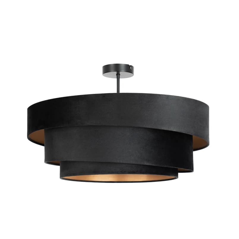 Lindby - Jusari -kattovalaisin, musta, tekstiili, Ø 56 cm, E27 – Lindby