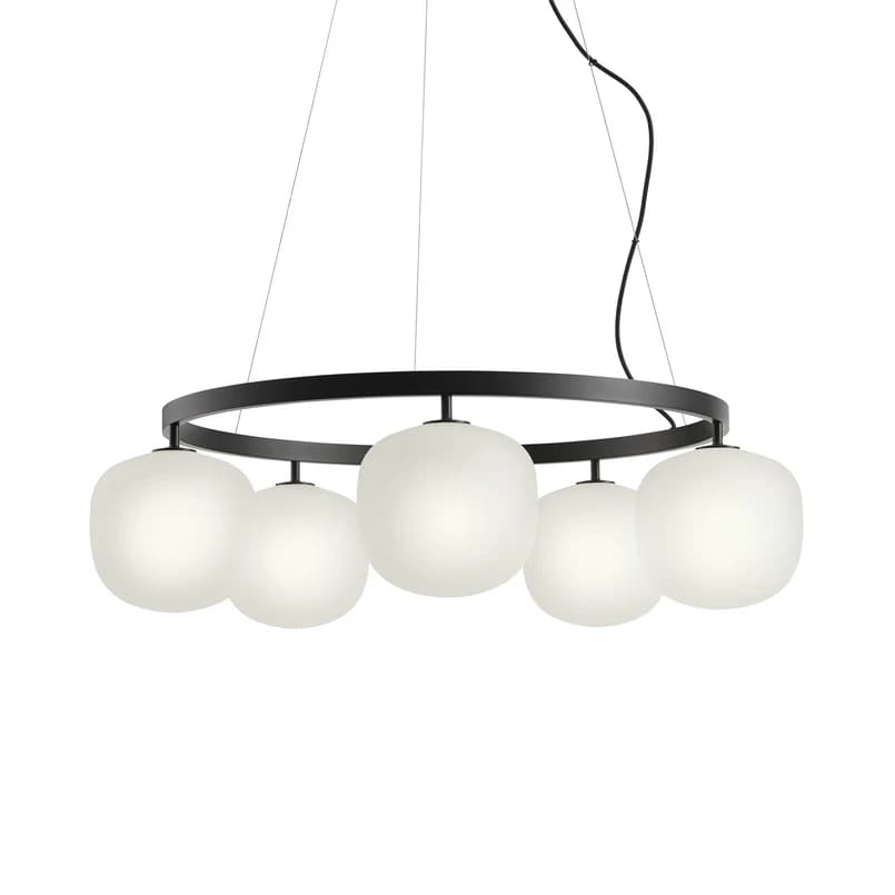 Muuto - Chandelier-riippuvalaisin, musta lasi, halkaisija 80 cm, G9 – Muuto