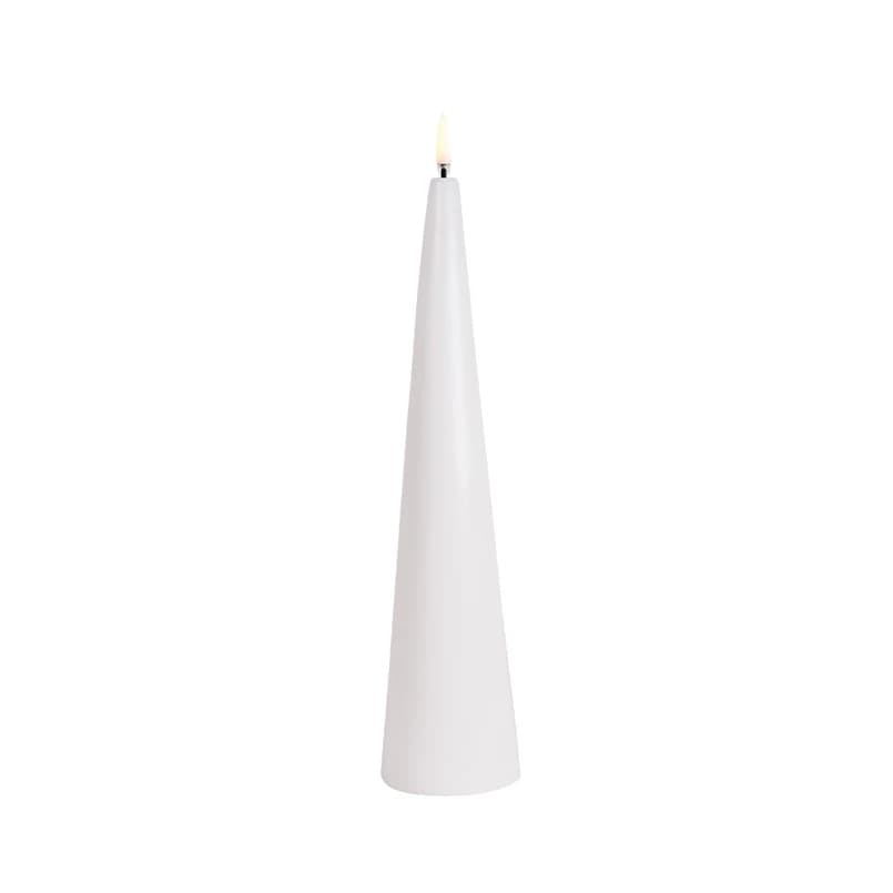 Uyuni Lighting - Kartiomainen LED-kynttilä 6,8 x 30 cm valkoinen/sileä – Uyuni Lighting