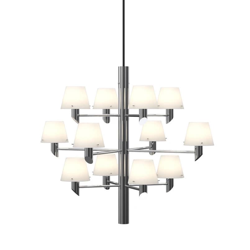 Herstal - Gil kattokruunu, kromivärinen, Ø 67 cm, 12-lamppuinen – Herstal