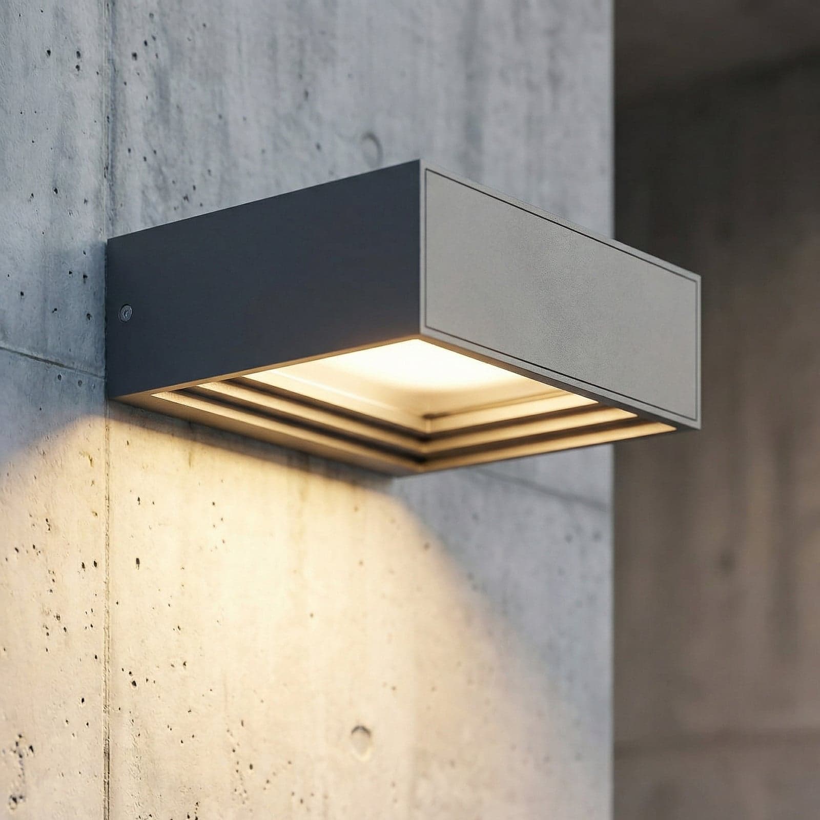 Ashkan LED-seinävalaisin, antrasiitti, IP65 Lucande - Moderni - Metalli - Kulmikas – Lucande