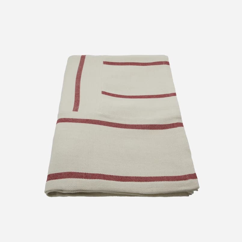 House Doctor - HDNula päiväpeite, valkoinen/punainen, 240 x 160 cm – House Doctor