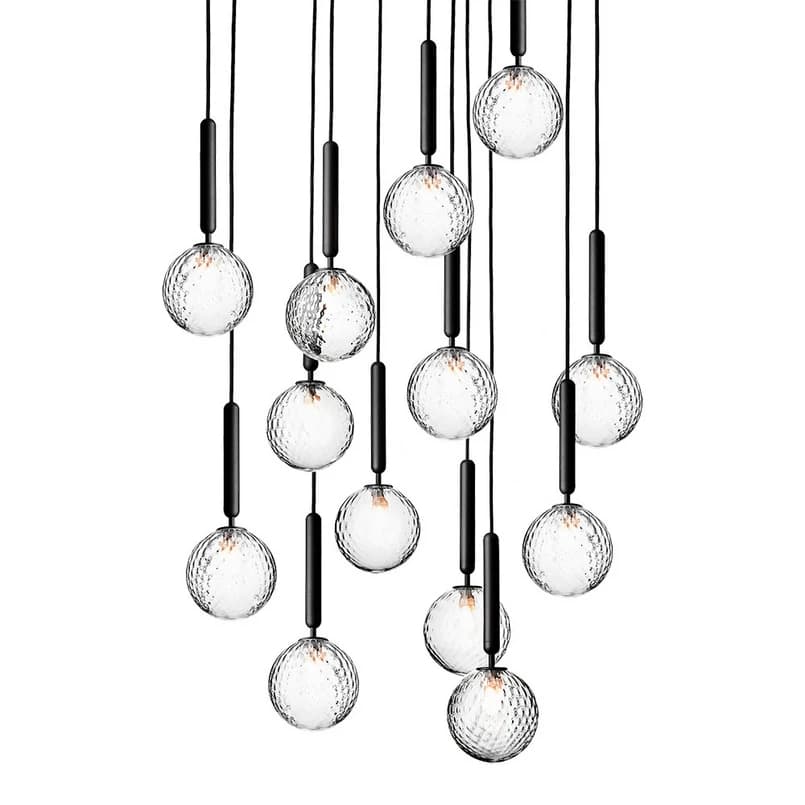 Nuura Aps - Miira 13 kattokruunu, harmaa/kirkas, Ø 92 cm, 13-osainen Nuura – Nuura Aps