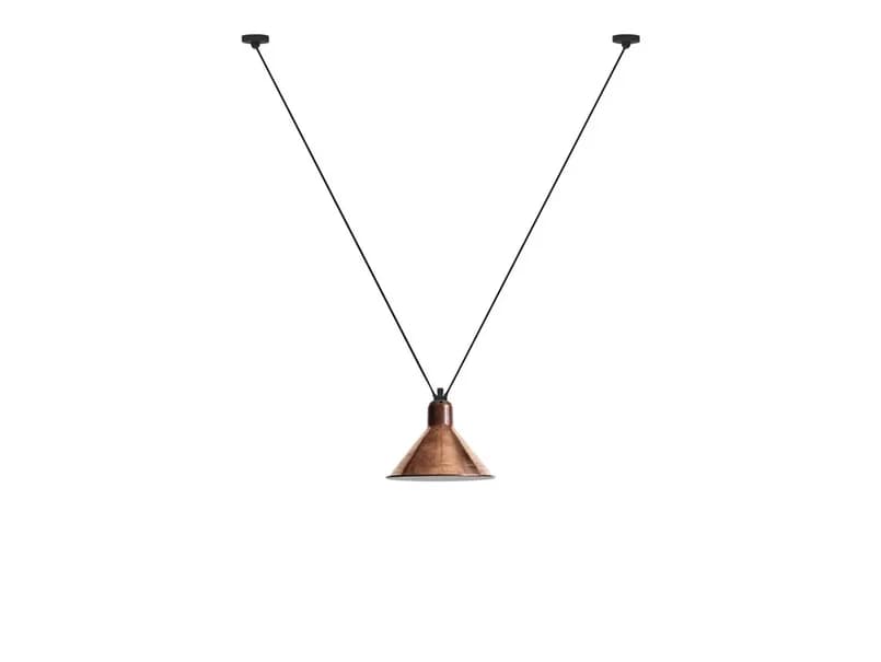 Lampe Gras - 323 L Riippuvalaisin Conical Raw Copper/White – Lampe Gras