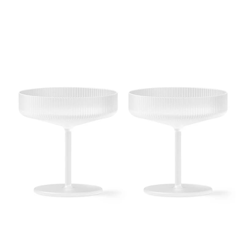 ferm LIVING - Ripple Champagne Saucers Set of 2 Frosted – ferm LIVING