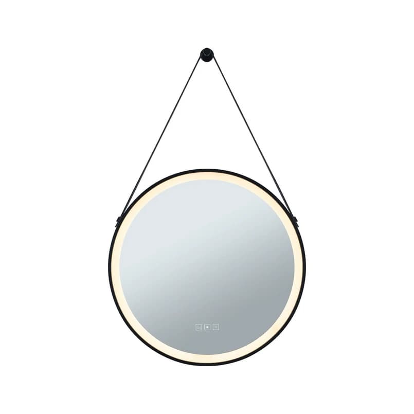 Paulmann - Mirra LED -peili IP44 himmennettävä, Ø 59 cm, musta – Paulmann