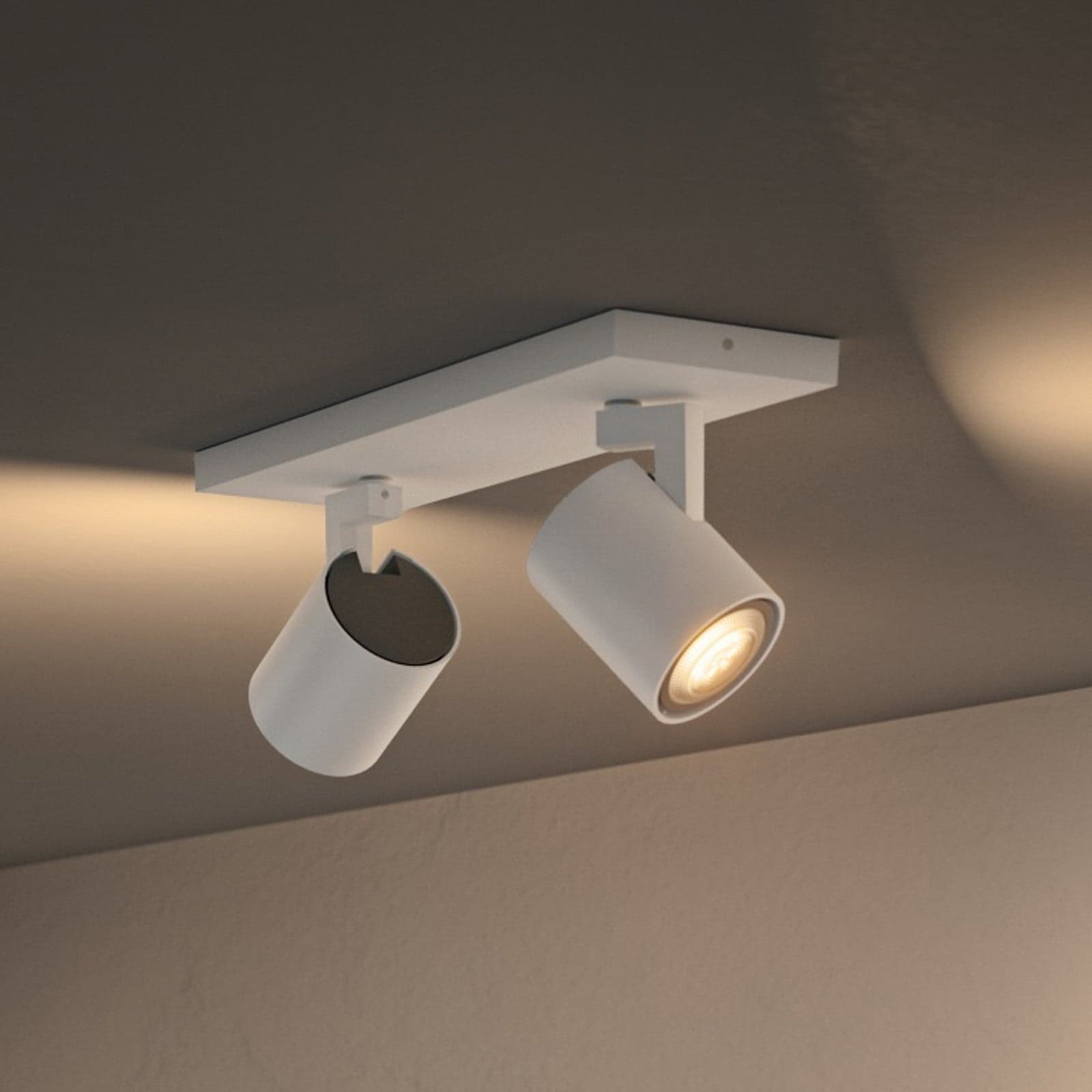 Runner Spot valkoinen 2-lamppuinen GU10-himmentin - Philips Hue Philips Hue Runner - Olohuone - Moderni - Alumiini - Monilamppuinen – Philips Hue