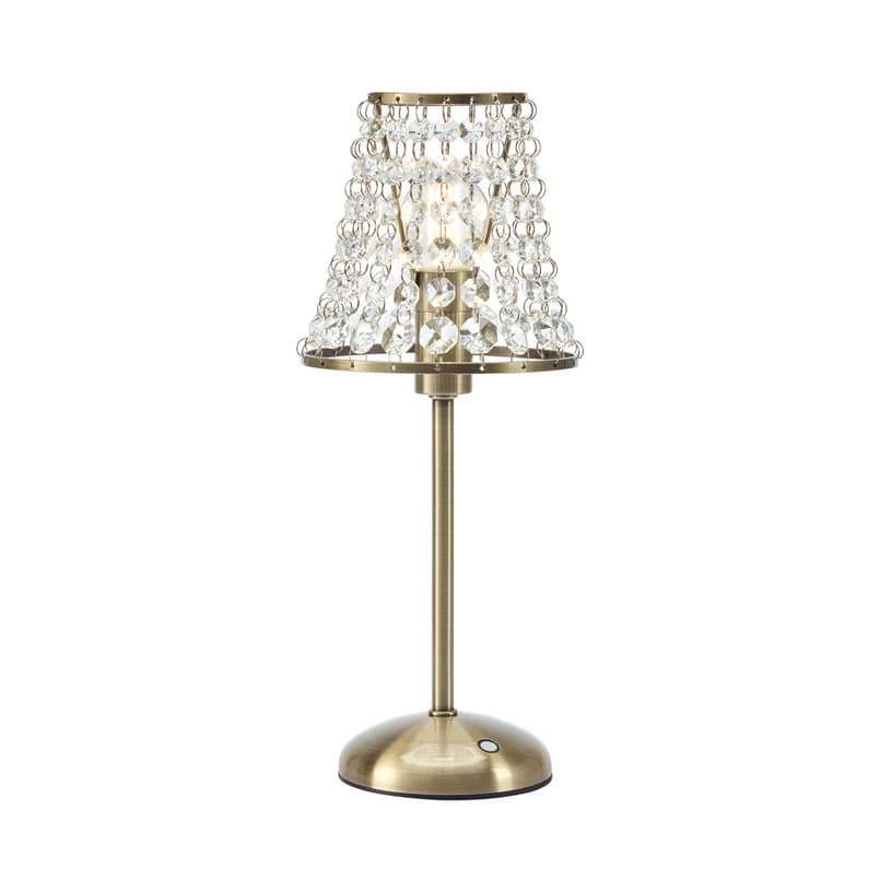 Markslöjd - Liora pöytävalaisin, messinki/kirkas, korkeus 35 cm, E14, latausasemalla - – Markslöjd