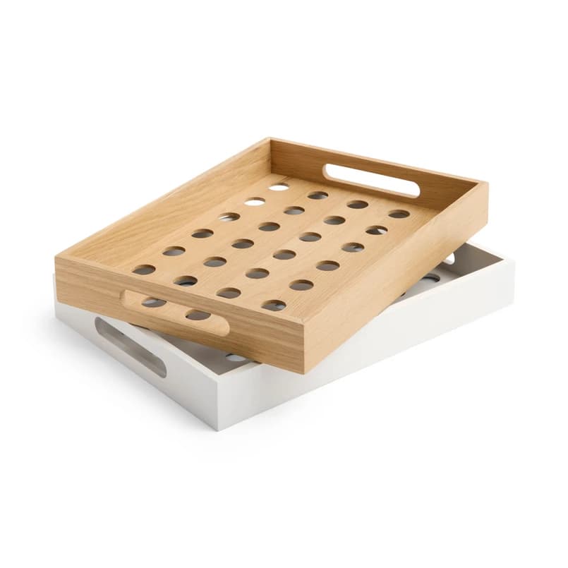 HAY - Terrazza Dot -tarjotin, 46 x 34 cm, luonnonvärinen tammi – HAY