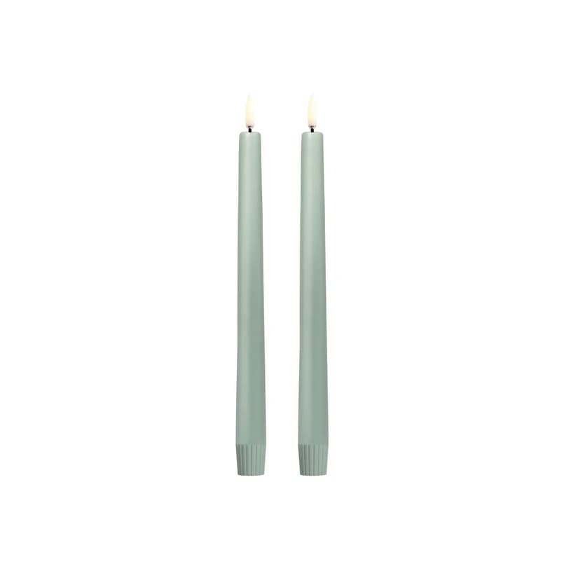 Uyuni Lighting - TAPER LED-kynttilä, 2 kpl, vaaleanvihreä, korkeus 25 cm – UYUNI