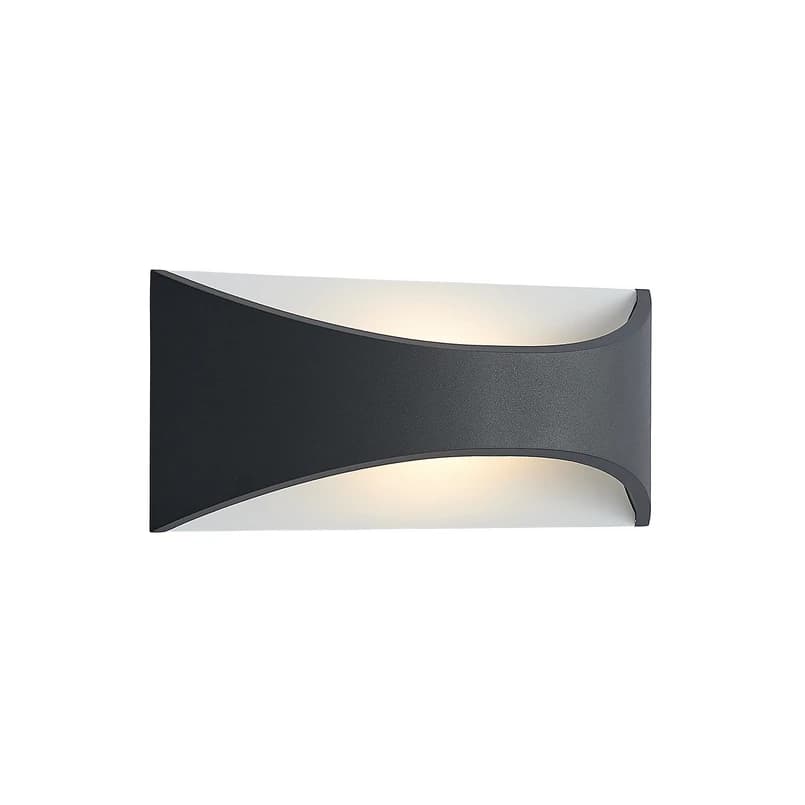 Lindby - Mathea LED Ulko Seinävalaisin L30 Dark Grey/White – Lindby