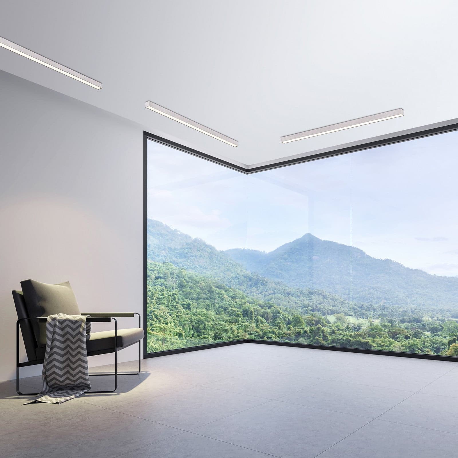 Lines Straight LED-kattovalaisin, diamond, 110 cm, CCT - PURE PURE Lines Straight - Olohuone - Moderni - Metalli - Kulmikas – Pure