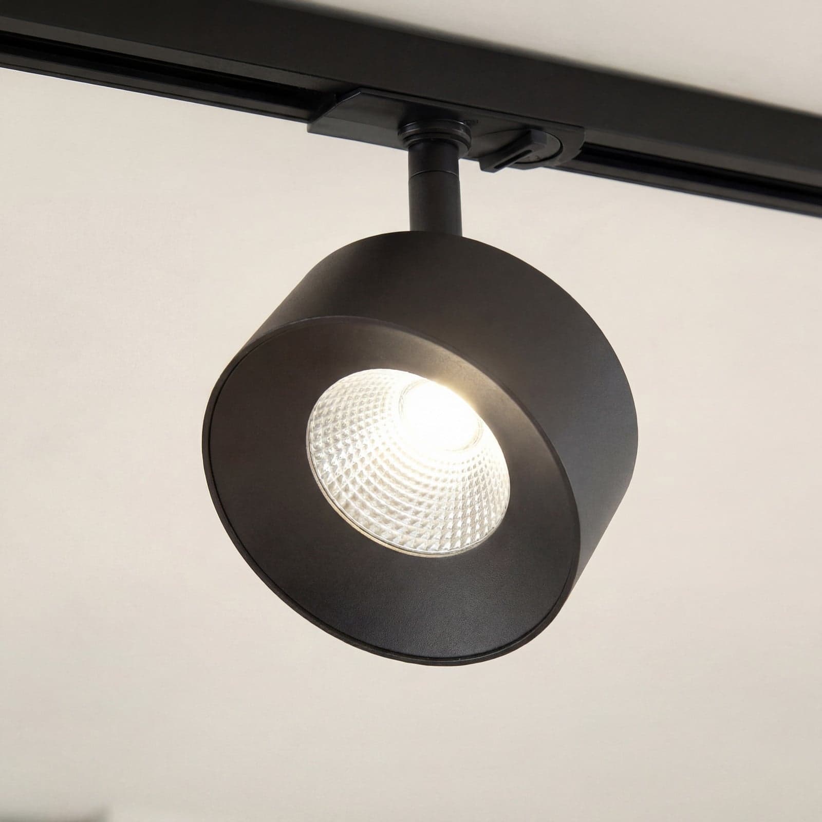 Linaro LED-kiskospotti, musta, Ø 9,5 cm, 3 000 K – Lindby - Olohuone - Moderni - Alumiini - Yksilamppuinen – Lindby