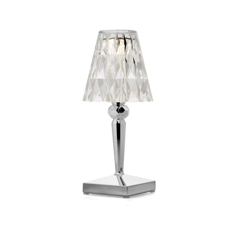 Kartell - Battery Portable Pöytävalaisin IP54 Kromi – Kartell