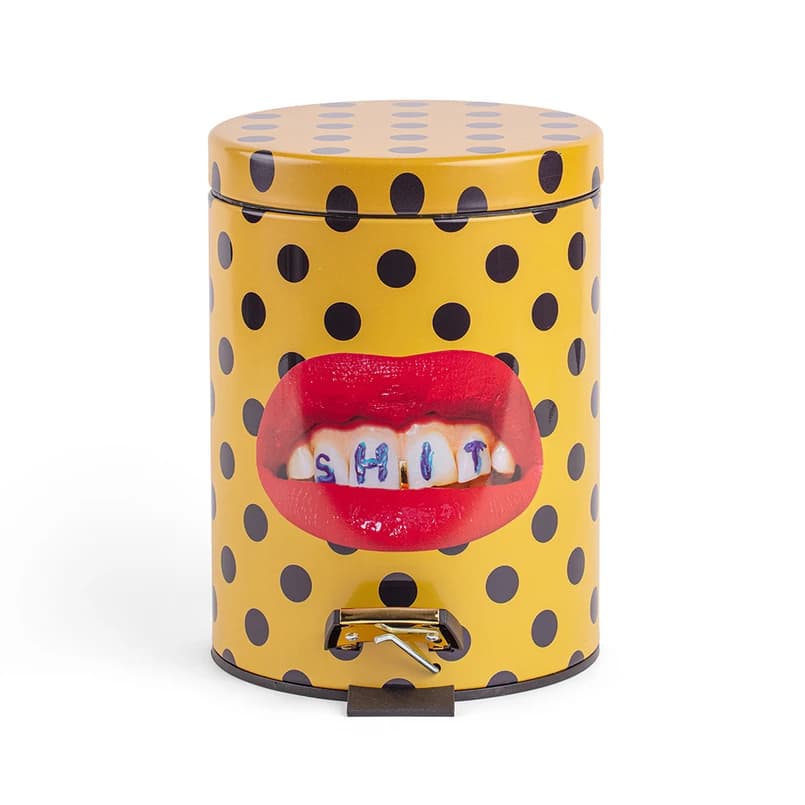 SELETTI - Shit Toiletpaper Home Bin Ø25xH39,5 Keltainen/Musta/Multicolor – SELETTI