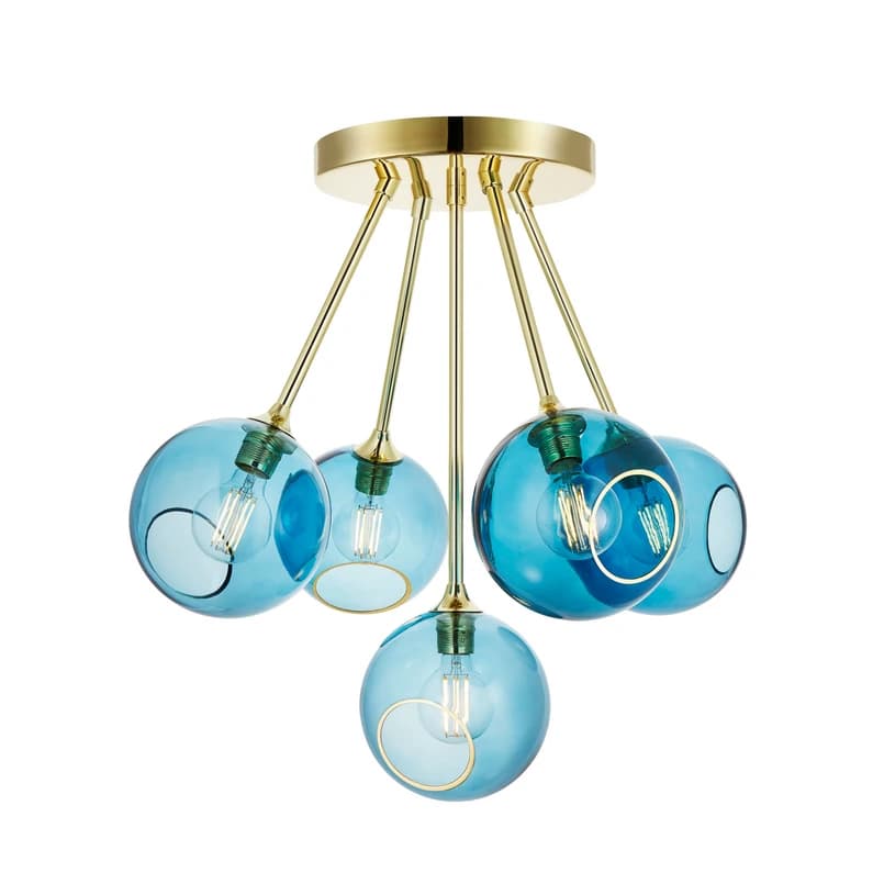 DESIGN BY US - Ballroom Molecule riippuvalo sininen, 5-lamppuinen – DESIGN BY US